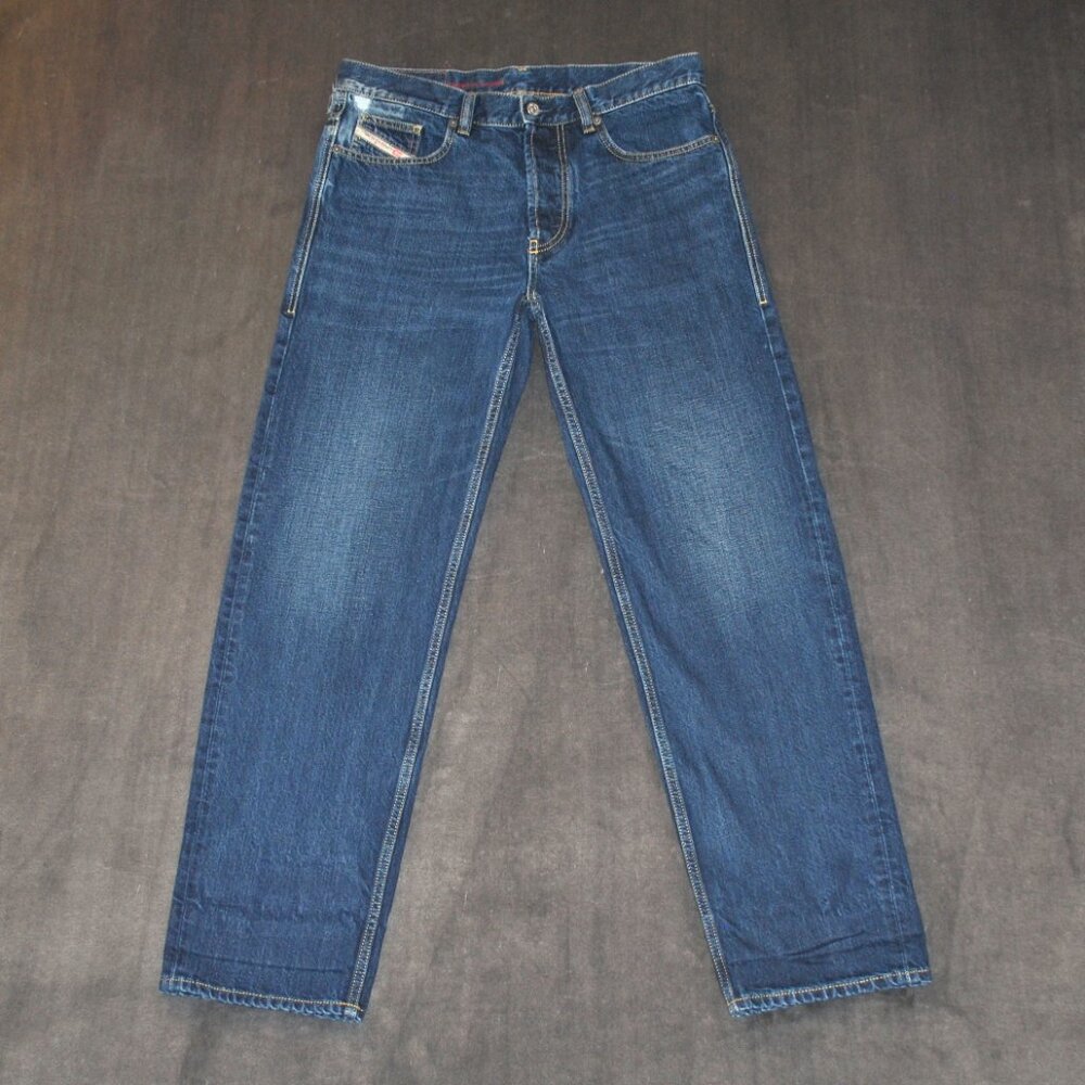 Diesel Jeans Mens Size 31 Straight Leg Dark Wash Blue Denim